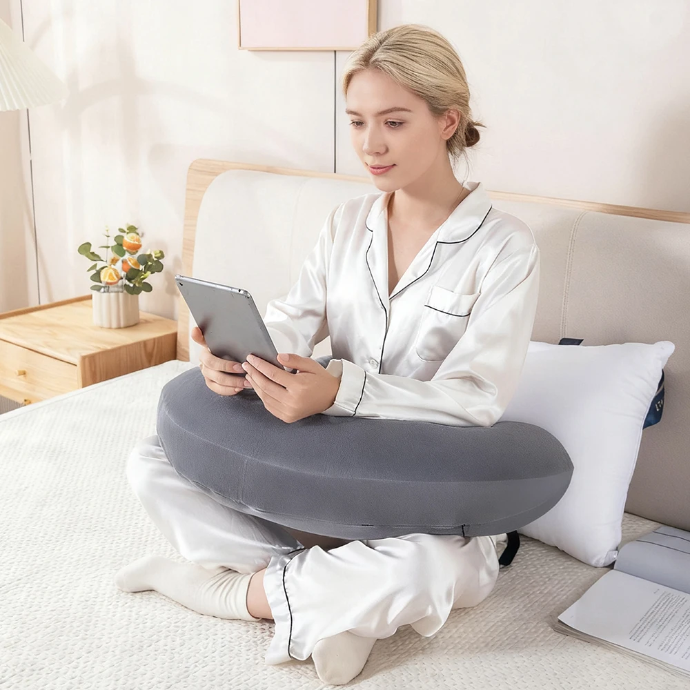 Large Reading & Gaming Pillow with Coaster - Lap Desk Pillow for Reading, Gaming, Working & Writing on Bed/Sofa/Floor/Couch