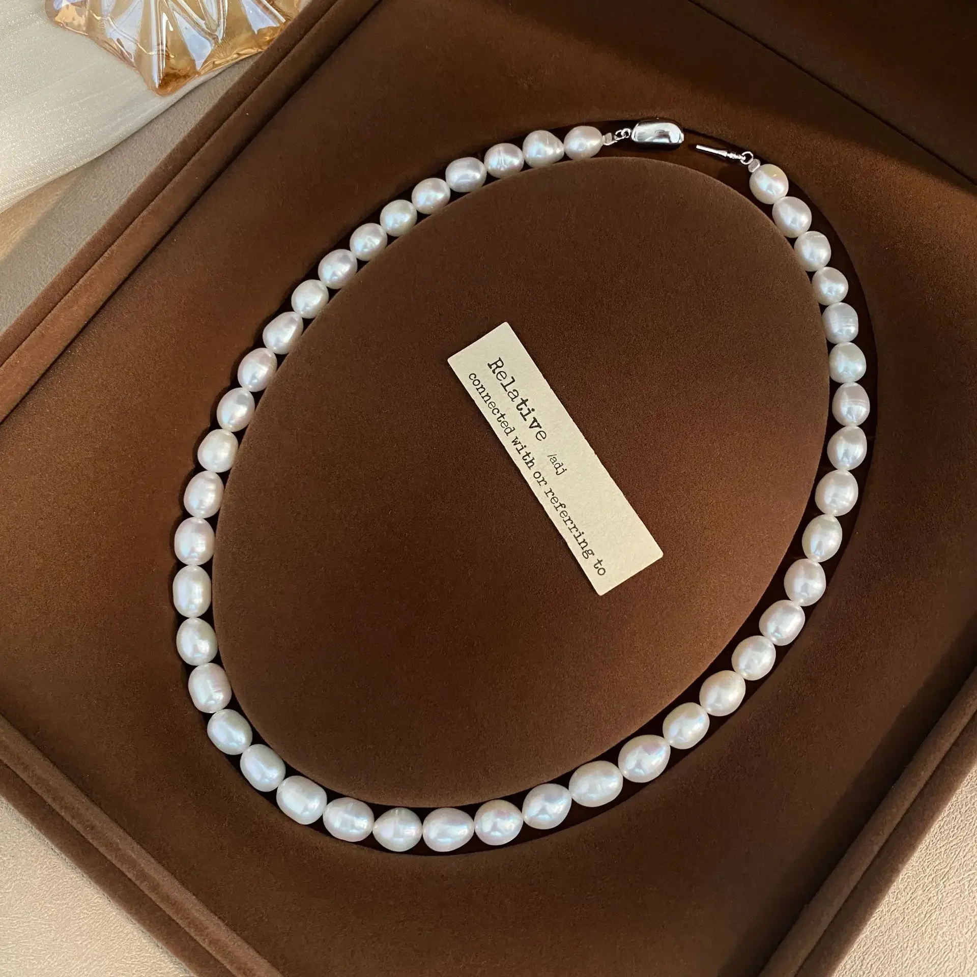 

Hengsheng Newest AAA Quality 7-8mm Rice Shape Freshwater Pearl Necklaces for Women 40cm Pearl Necklaces Jewelry Gift