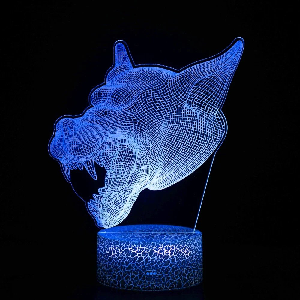 Nighdn Wolf Nachtlicht für Kinder Acryl führte 3D Illusion Lampe 7 Farbwechsel Weihnachten Geburtstags geschenk für Jungen Zimmer Nachttisch lampe