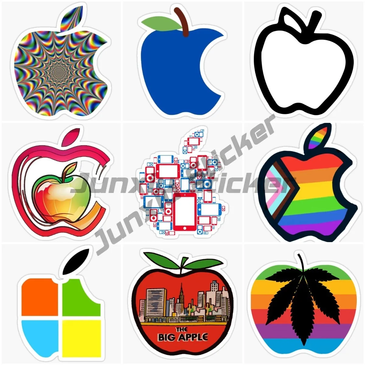 Personalized Classic Design Apple Sticker Laptop Decal Suitable for Any Smooth Flat Glass PVC Waterproof Self Adhesive Sticker