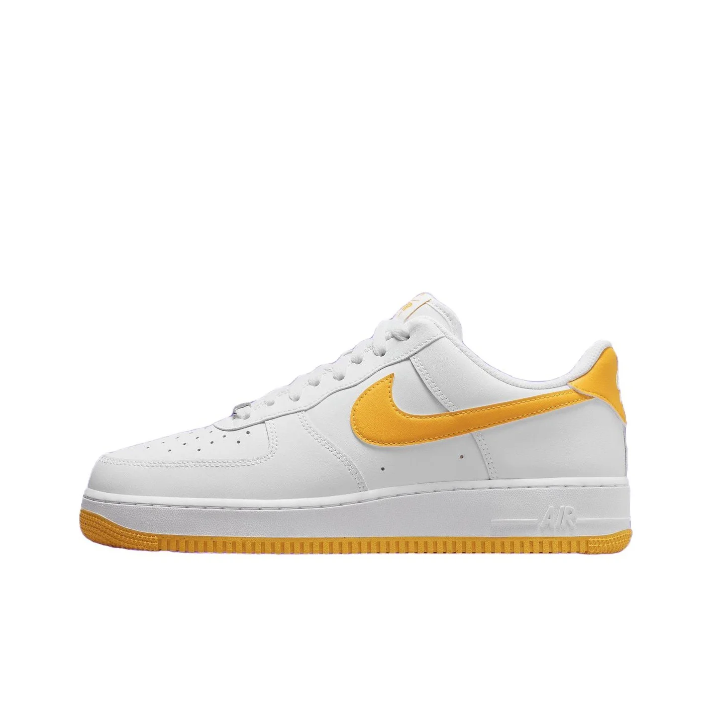 Nike Air Force 1 Abrasion Resistant Breathable Low top Skateboard Shoes Men's White Yellow FJ4146-105