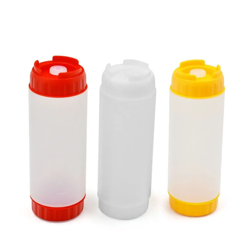 Double Head Squeeze Sauce Bottle 16oz 20oz 24oz In First Out First Squeeze Bottles Plastic Large Capacity