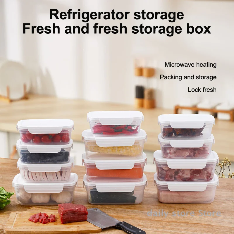 صندوق تخزين الثلاجة، منظم ثلاجة الفواكه والخضروات، صندوق حفظ اللحوم الطازجة مع غطاء حاوية المطبخ