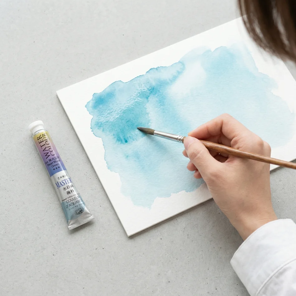 Maries Artist Perlglanz-Aquarellfarben-Set für Studenten, Kunst, spezielles Briefpapier, Aquarellverpackung, Farbzubehör – Detail 7