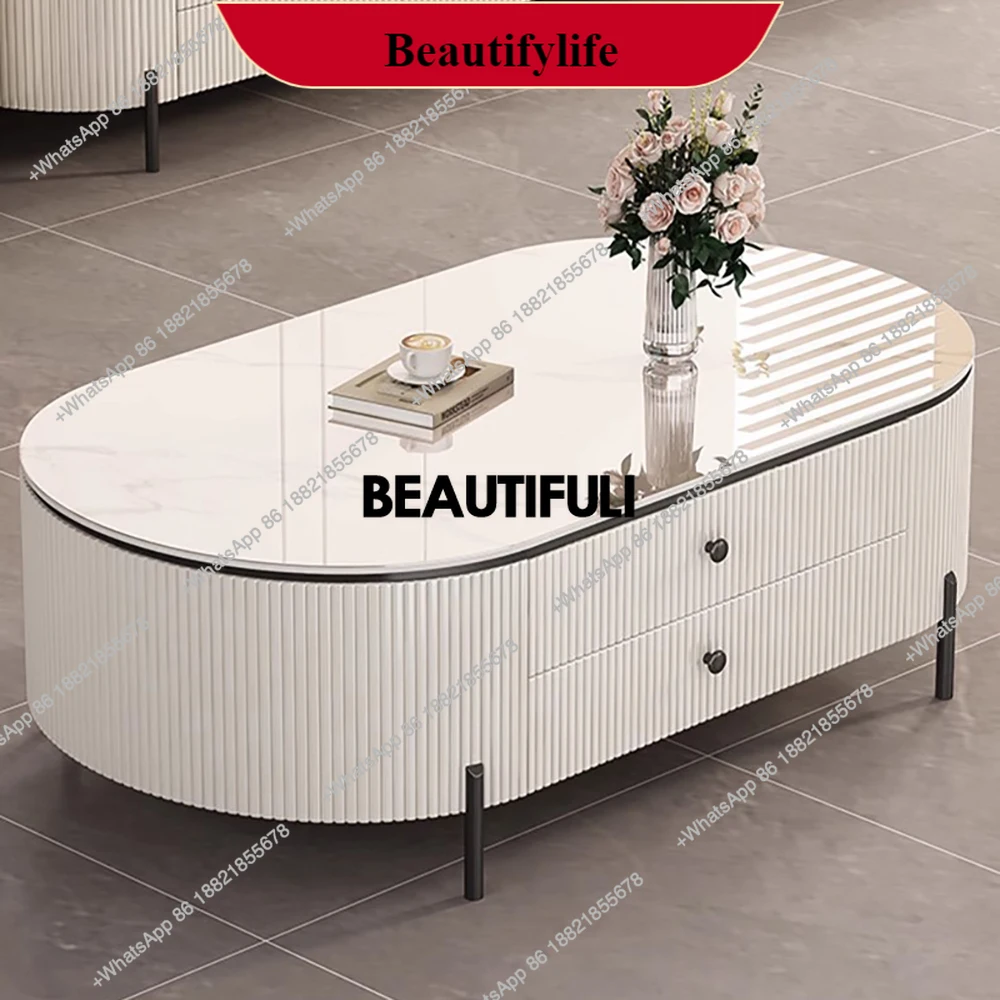 

Modern Decorative Coffee Tables Luxury Decor Metal Minimalist Coffee Tables Unique Oval Stolik Kawowy Living Room Furniture
