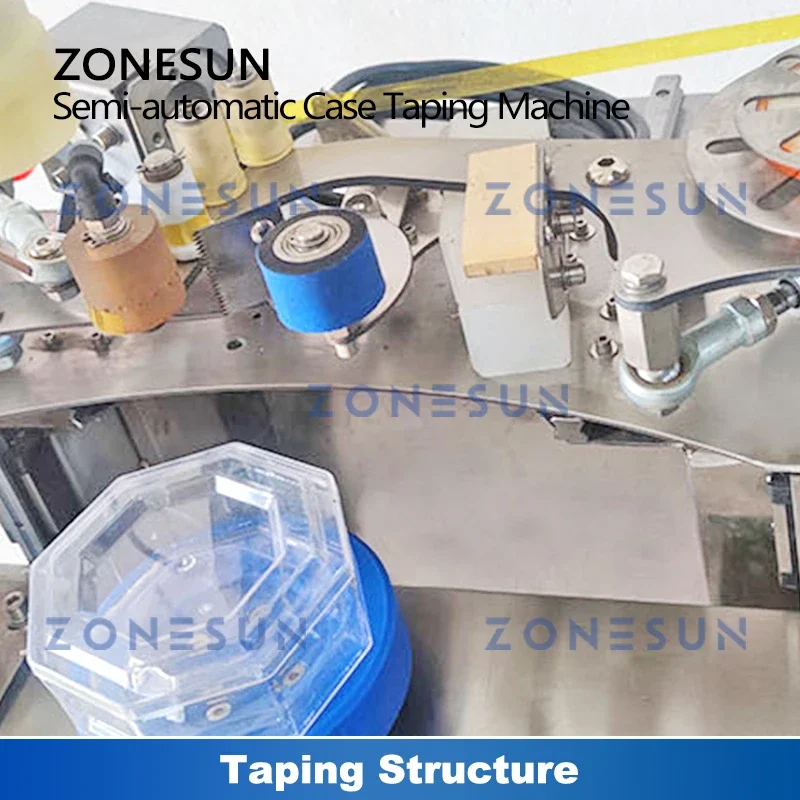 ZONESUN ZS-FH020 Semi Automatic Taping Machine Case Tape Dispenser Sealing Square Rectangle Round Box Case Packaging