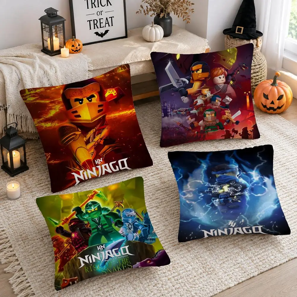 Cartoon N-Ninjago Cushion Cover Soft Plush Cushion Case Throw Pillowcase Cozy Home Sofa Bed Living Room Decor