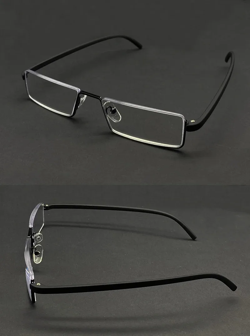 Anti-Blaulicht-beschichtete Gläser Business Halbrahmenlose ultraleichte tragbare Lesebrille + Box +1,25 +1,5 +1,75 +2,25 bis +4 – Detail 2