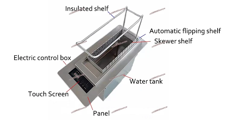 360 Degree Rotary Grill Barbecue Roast Machine Automatic Gyro Rotisserie Equipment Lamb Skewers Heating Stove Baking Pan