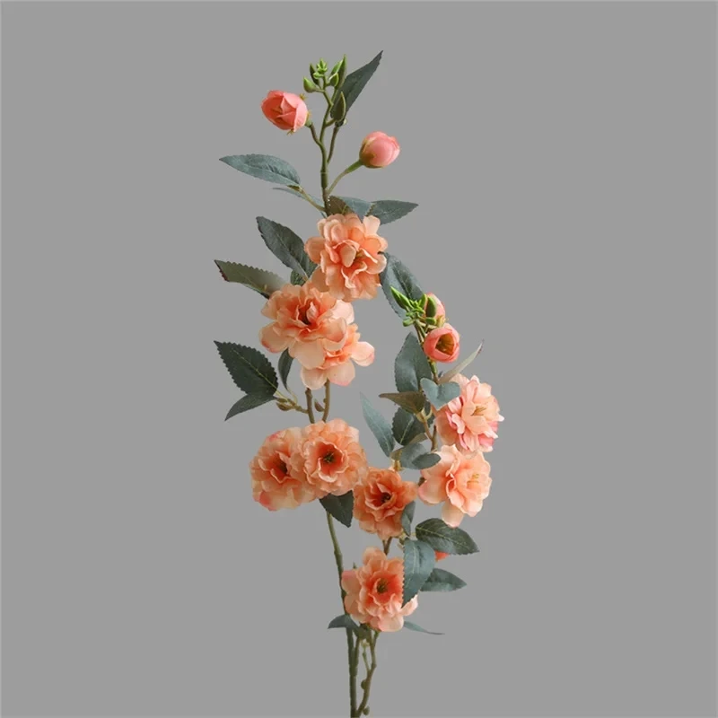 New Camellia Branch Artificial Flowers Christmas Home Decoration Fake Floral Living Room Garden Table Craft Wedding DIY Arrange