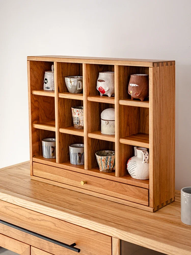 Tea set Duobao grid solid wood Bogu shelf, desktop storage and storage rack, display cabinet, teapot placement, tea room tea cup