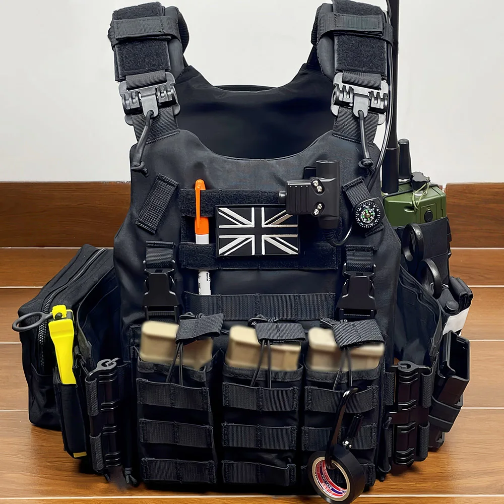 Full Set of Quick Release Tactical Vest with MOLLE Pouches Multifunctional JPC Combat Vest for Airsoft CS Games Cosplay Props