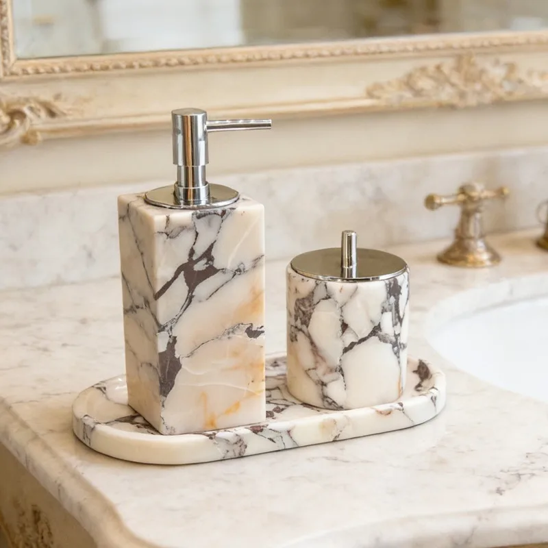 Marble washtable ornament three-piece set, hotel high-end set