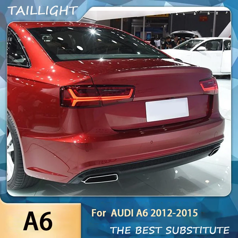 Taillight For AUDI A6 C7 A6 LC 8 2012-2015 With Sequential Turn Signal Animation Brake Parking Lighthouse Rear Lamp Assembly