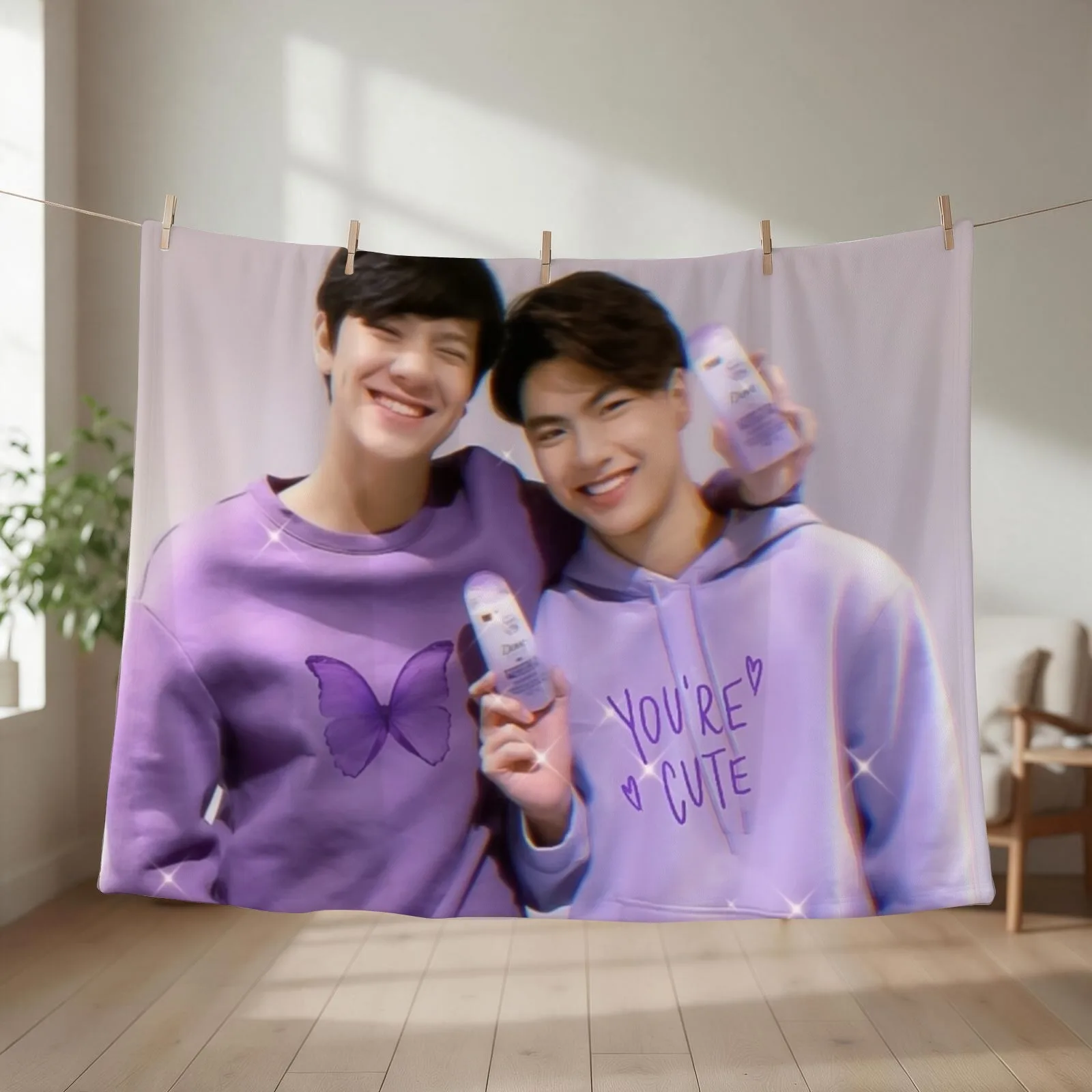 Pran Pat (bad buddy series) Throw Blanket Camping Bed Fashionable warm for winter Giant Sofa Blankets