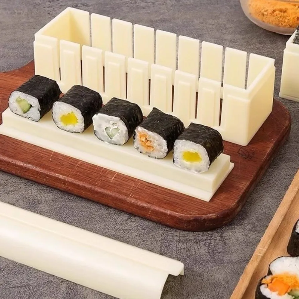 Plastic Sushi Maker Kit Round Square Heart DIY Sushi Making Tools Anti-stick Multifunctional Kimbap Sushi Rolls Mold