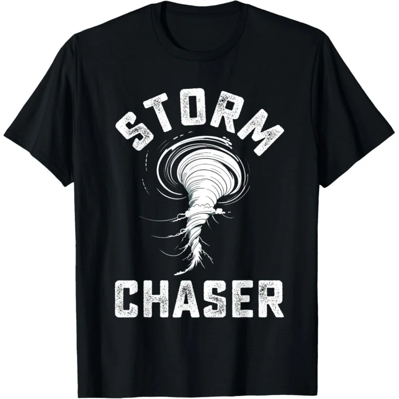 

Men's and Women's Sports Leisure Fashion Trend Storm Chaser Clothing Tornado T-shirt Black Top