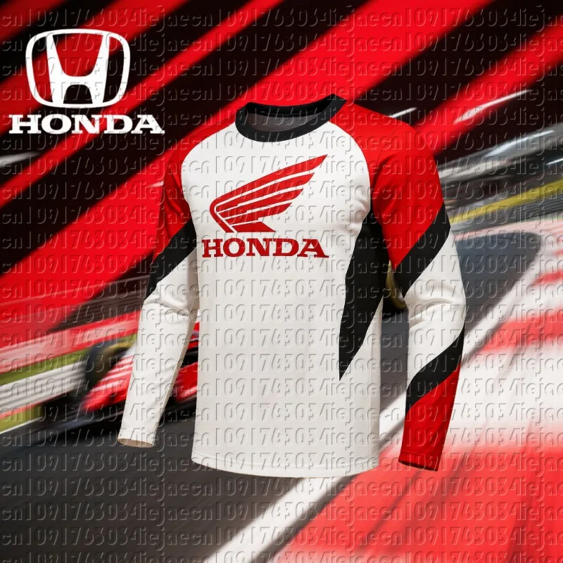 

Honda Latest 2026, футболка для внедорожного мотоцикла, дышащий трикотаж для горного велосипеда, быстросохнущий гоночный топ, удобный выбор для гонщиков