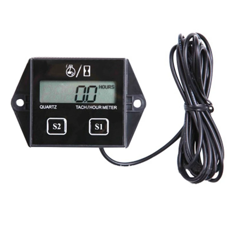 Digital Display Tachometer Timer Engine Tach Hour Meter Gauge Inductive Car Stroke Engine LCD Display For Car Motor Boat