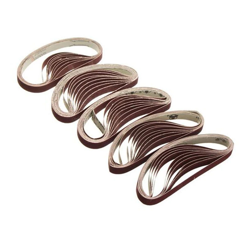 50PCS 330*10mm Sanding Belts 40-P800 Assorted Grits 3/8