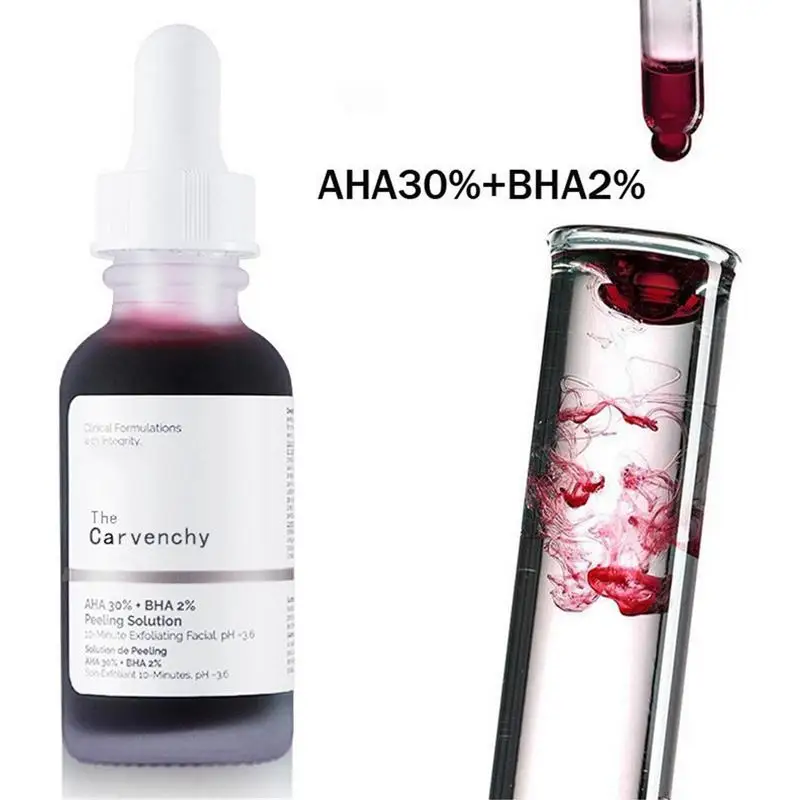 AHA 30% + BHA 2% Peeling Solution Fruit Acid Essence Liquid Exfoliating Pores Shrinks Facial Care Serum Peeling Solution