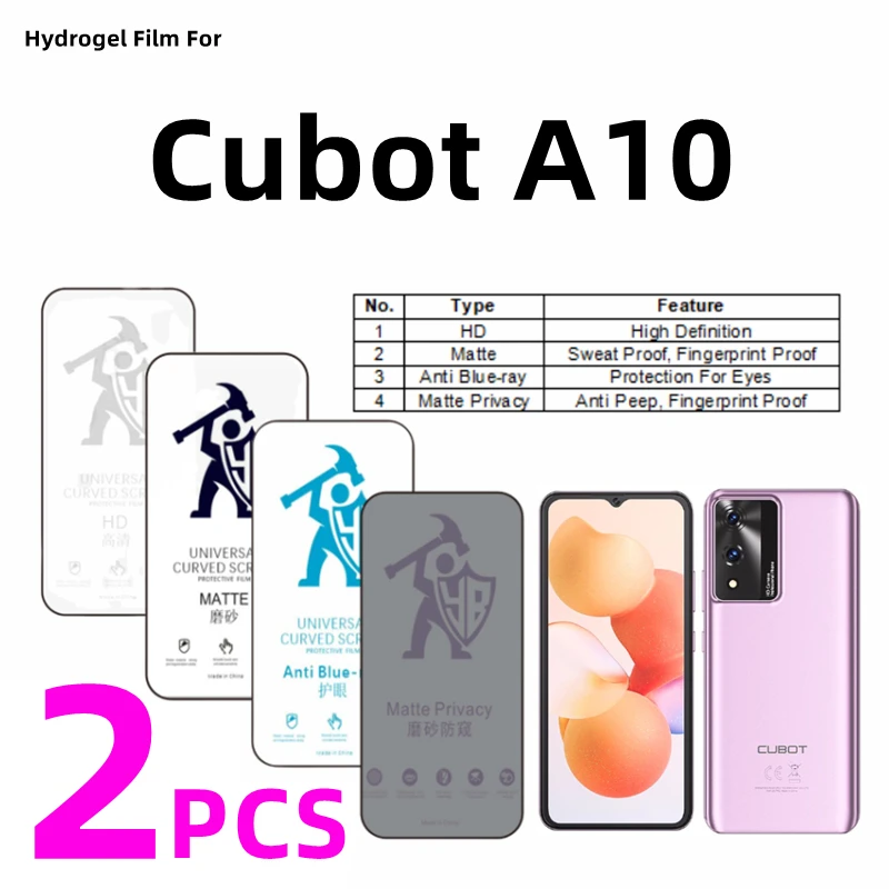 

2 шт. HD гидрогелевая пленка для Cubot A10, матовая защитная пленка для экрана Cubot A10, матовая защитная пленка для защиты глаз, антишпионская, матовая защитная пленка для конфиденциальности