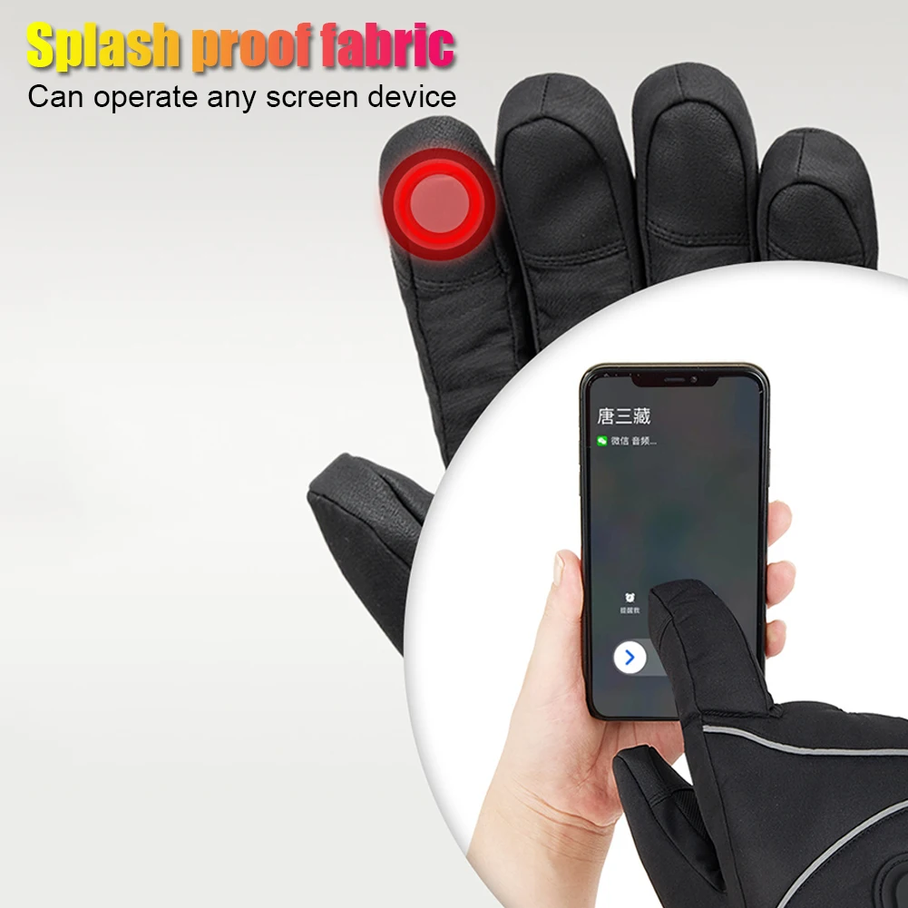 

1 Pair Heated Gloves Waterproof Thermal Gloves Windproof Touchscreen Men Women for Ski Cycling for Motorcycle for Sports Hiking