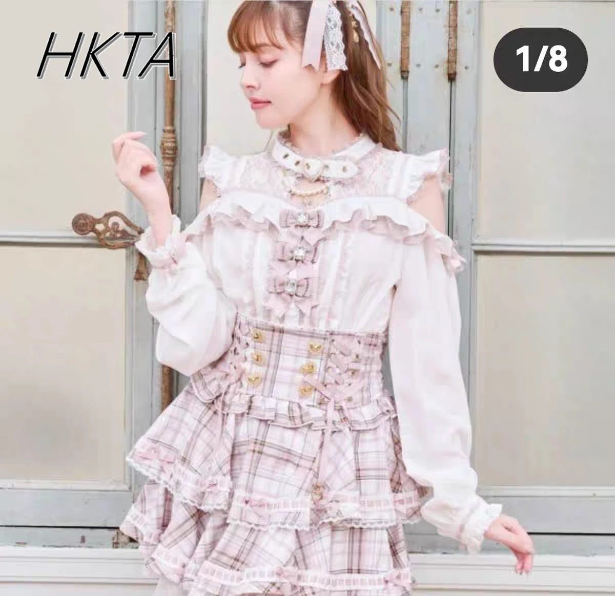 Liz Shirts Blouse Japanese Mine  High Waist Thin Collar Off-the-shoulder Lace Bow Blouses Sweet Lolita Long-sleeve Chiffon Shirt