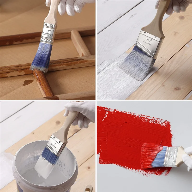 GOOD-6 パック 壁用ペイント ブラシ、ステイン ブラシ、ペイント ブラシ、家具ペイント ブラシ、壁塗装用ペイント ブラシ