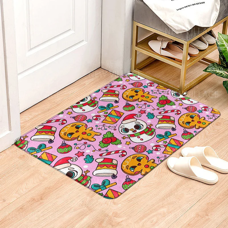 House entrance carpet Home door mat Living Room Bath Foot bathroom non-slip water absorption rugs bath Merry Christmas winter