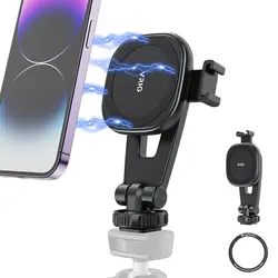 Vrig MG-03 MagSafe Magnetic Phone Holder for iPhone 15 14 13 12 Series Magnet Phone Holder with 1/4 Screw Tripod Adapter Mount
