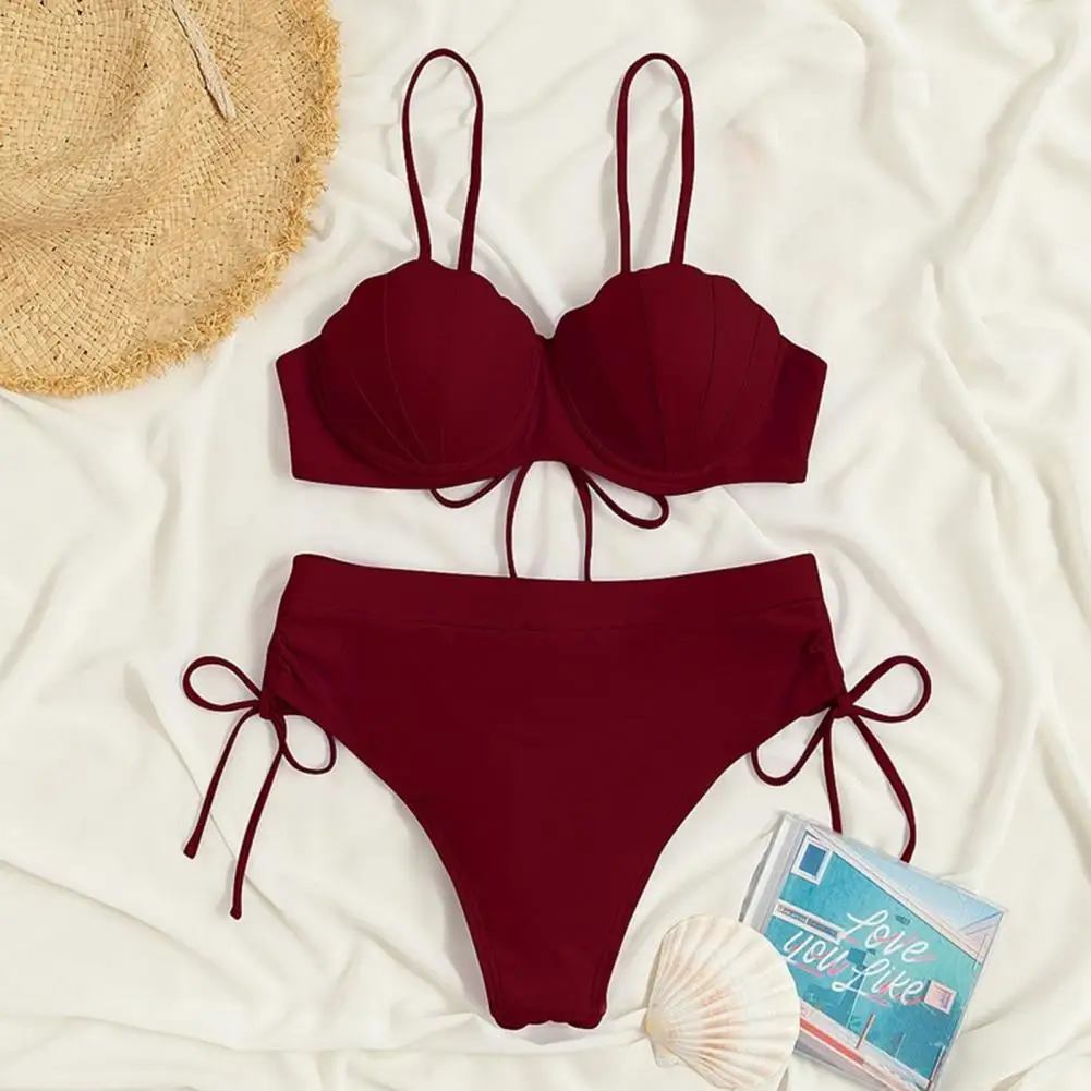 Paski Spaghetti Bikini Set seksowne wiązanie stringi Bikini niskiej talii kobiety stroje kąpielowe letnie pływanie strój kąpielowy купалникк женский