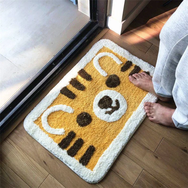 VIKAMA Funny Face Rug - Bathroom Anti-slip Water Absorbing Floor Mat - Living Room, Bedroom, Balcony Decor Floor Mat