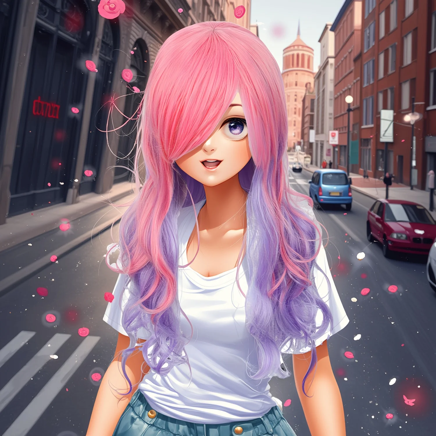 

Радужный парик из синтетических волос с челкой, волнистый, для вечеринок, в стиле Лолита, женский, для косплея, длинный, розовый, для костюмов, цветной, омбре