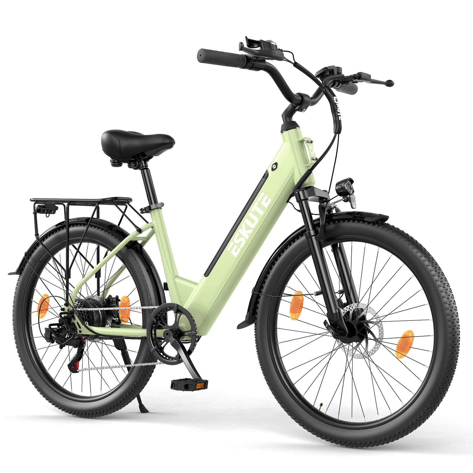 ESKUTE C100 PLUS Elektrofahrrad für Erwachsene, 250 W, E-City-Elektrofahrrad, Urban Commuter, 36 V, 13 Ah, Batterie, 26-Zoll-Reifen, E-Bike – Detail 15