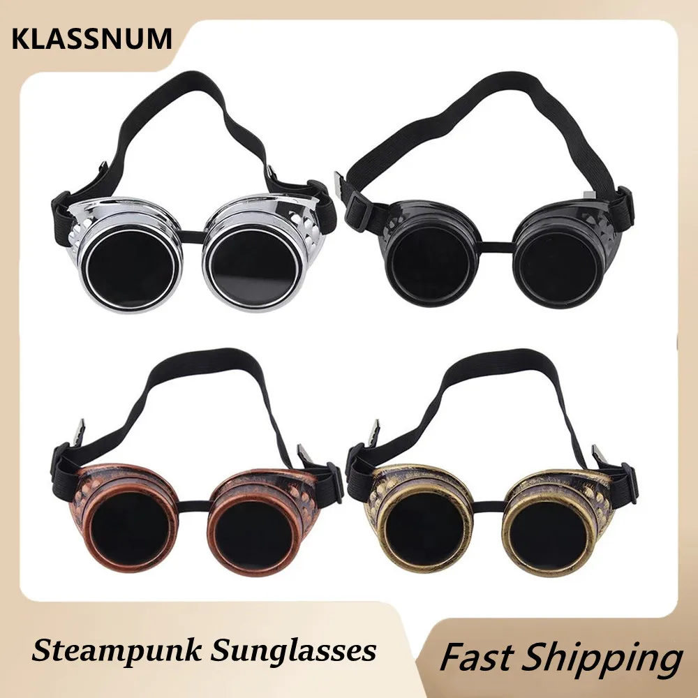 

2024 New Fashion Creativity Sunglasses Vintage Style Steampunk Goggles Welding Punk Glasses Cosplay UV400 Eyewear Oculos De Sol