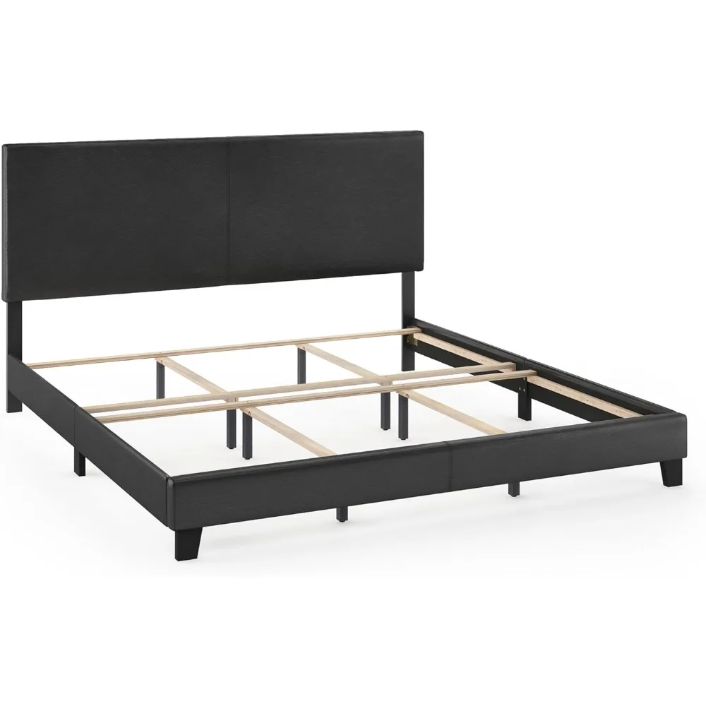 

Pessac PU Leather Upholstered Platform, King, Black