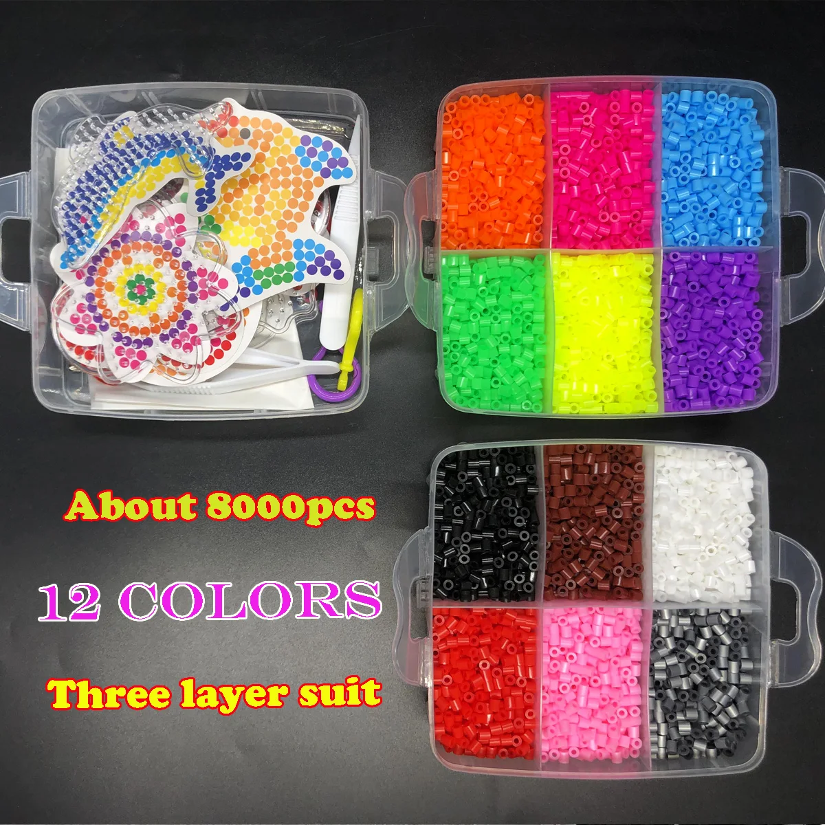 Mini Ferro Hama Beads para Crianças, Fusíveis, Puzzles DIY, Brinquedos de Qualidade, Presente para Meninas, Pegboard, 5mm, 24 Cores