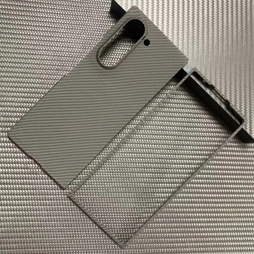 Funda de fibra de aramida para Samsung Z Fold 6, funda ligera ultrafina para teléfono, carcasa de Metal de tela de carbono genuina Fold6