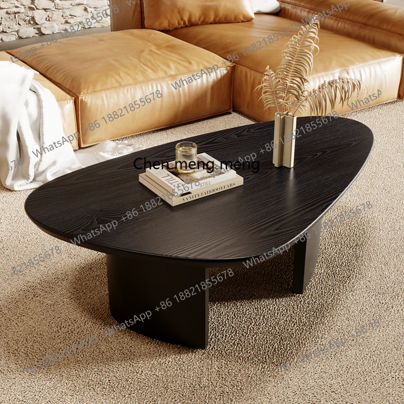 Second-hand Solid Wood Coffee Table for Home Living Room Modern Black Small Apartment Triangular Tea Table