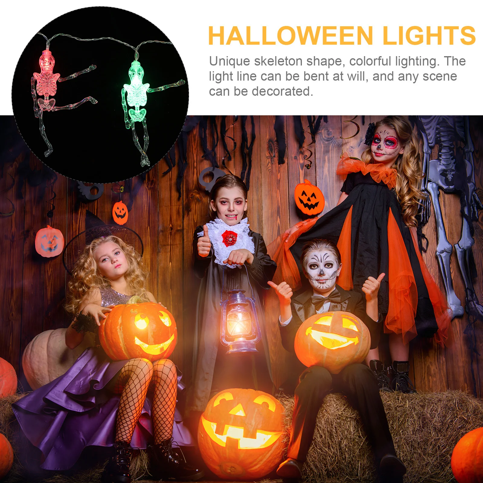 

Skull Stand String Lights Halloween Party Decor Decoration Supplies LED