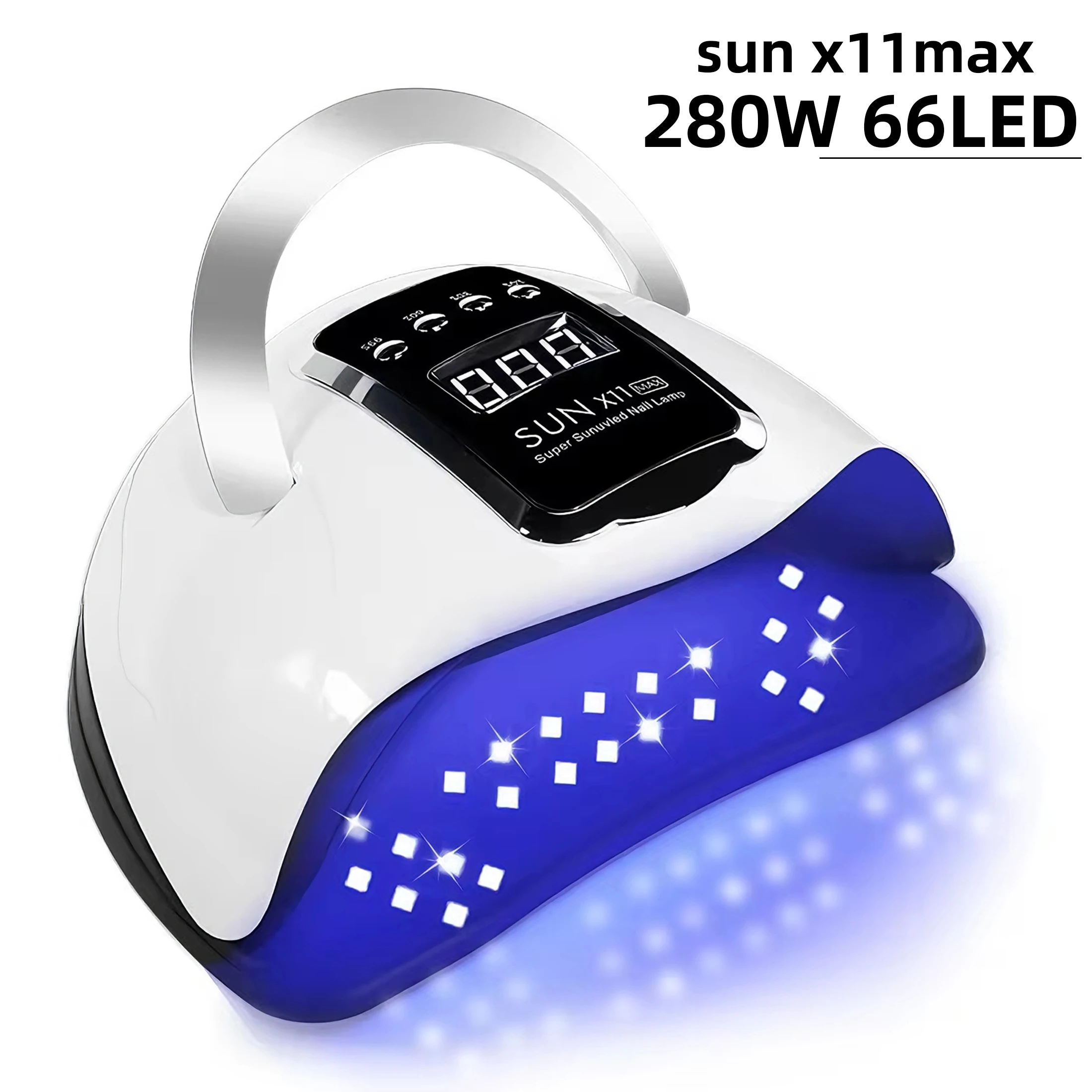 SUN X11 MAX Lampada professionale per asciugare le unghie per manicure Macchina per asciugare lo smalto gel per unghie da 280 W con sensore automatico Lampada per unghie UV LED