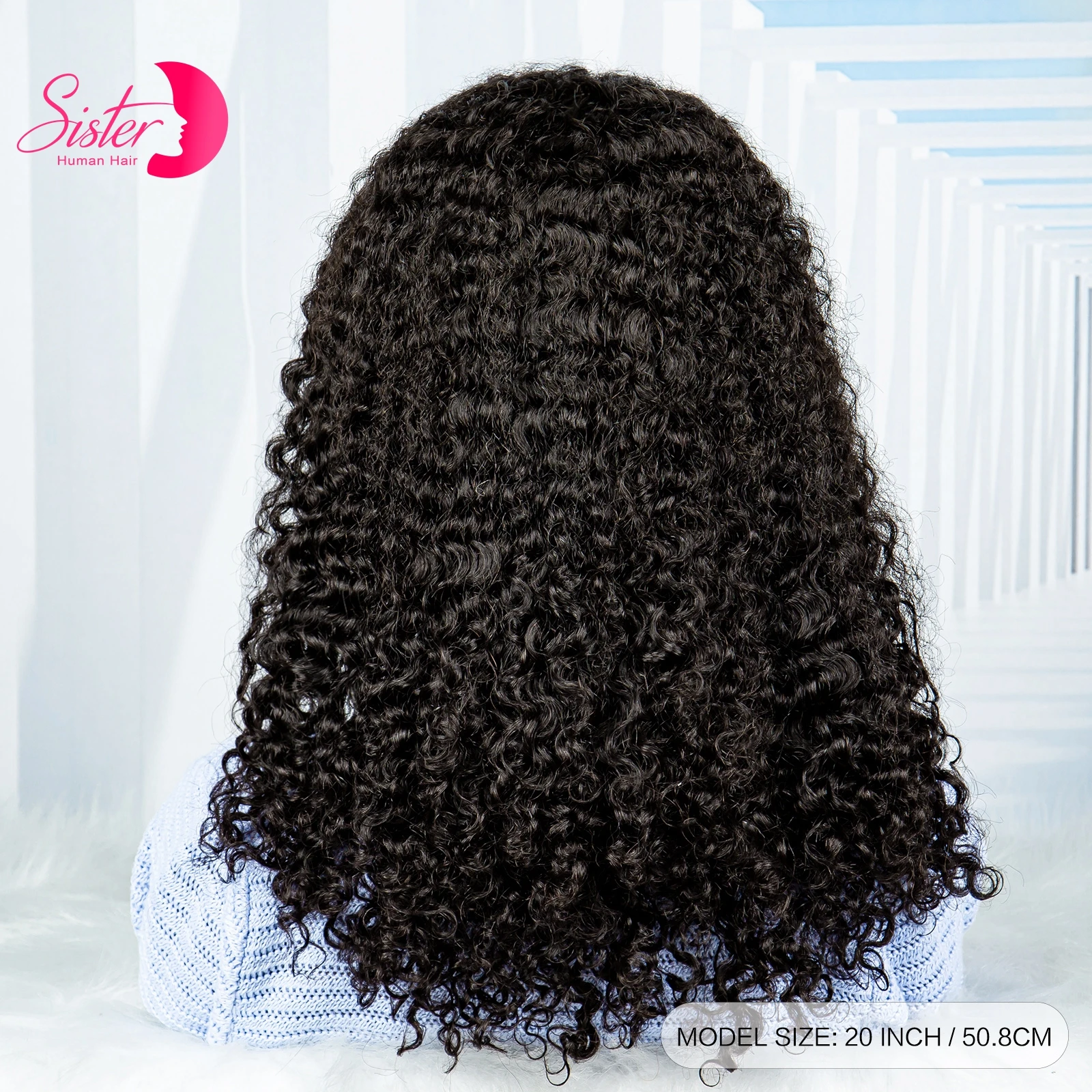 12A Double Drawn Bouncy Curly Human Hair Wig 300% Density 13x4 Lace Frontal Water Wave Human Hair Wig PrePlucked for Black Women