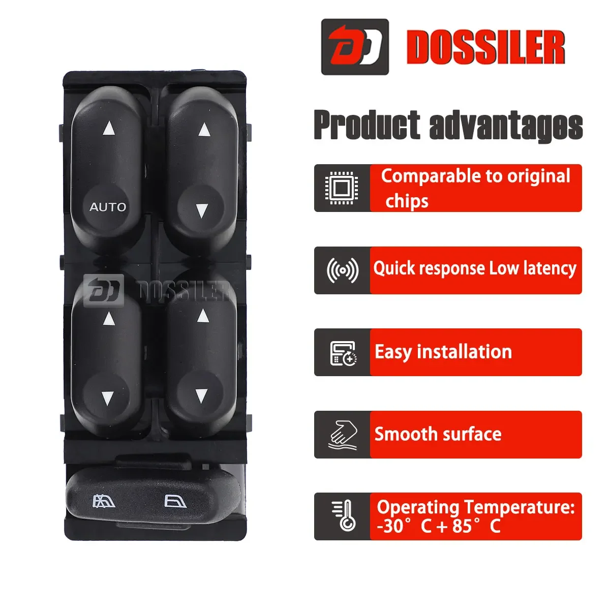 1L2Z14529BA Dossiler Front Left Power Window Switch For Ford Crown Victoria Excursion Explorer F250 F350 F450 F550 Mercury