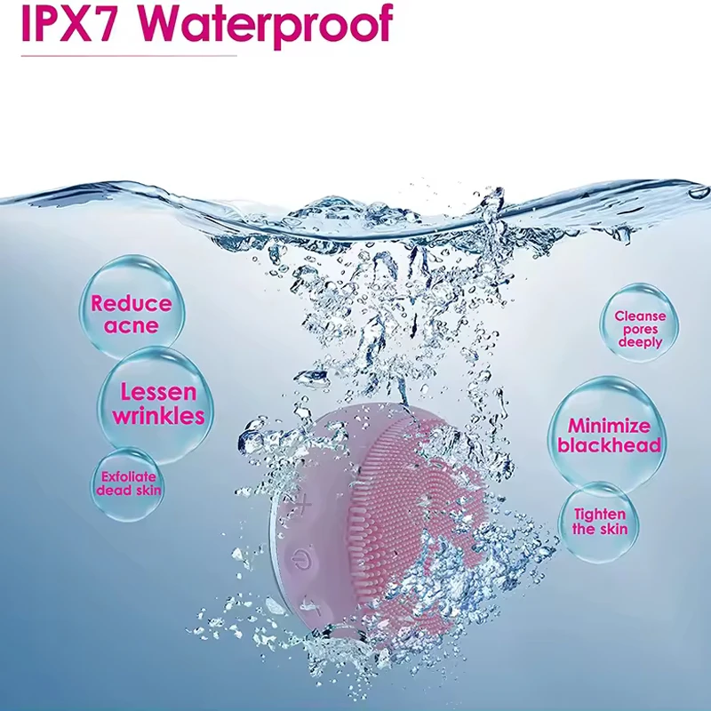 فرشاة تنظيف الوجه الكهربائية الصغيرة من السيليكون، فرشاة تنظيف الوجه بالموجات فوق الصوتية، فرشاة تنظيف الوجه بالاهتزاز سونيك #3