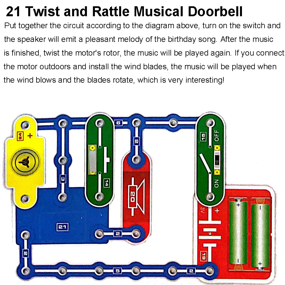 Science Experiments Kits Circuits Electronic For Kids 31 Piece Circuito Electrico niños For Children STEM Toys Science Kits New