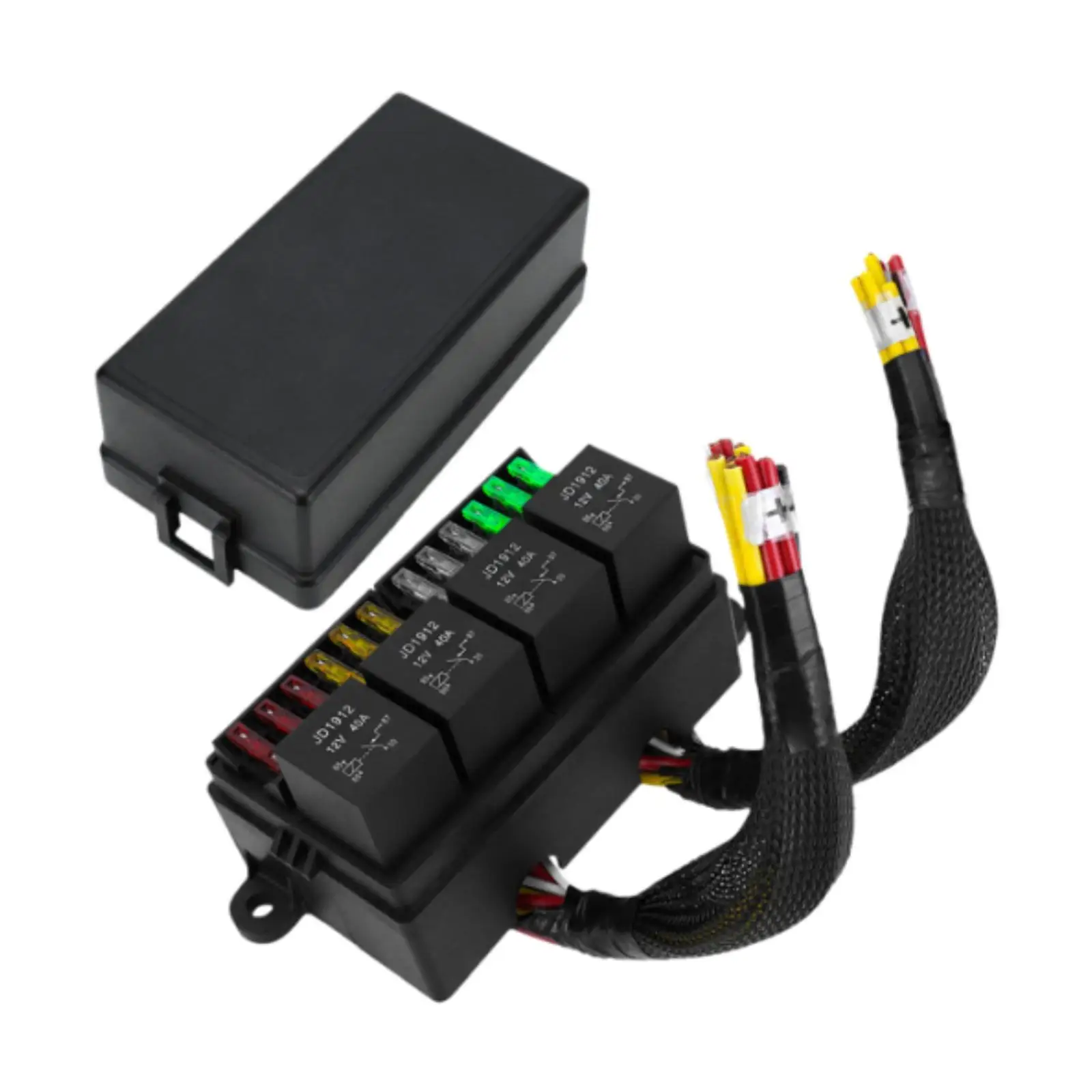 

Generic Fuse and Relay Box with 4 Relay and 12 Performance Easily Install Fuse