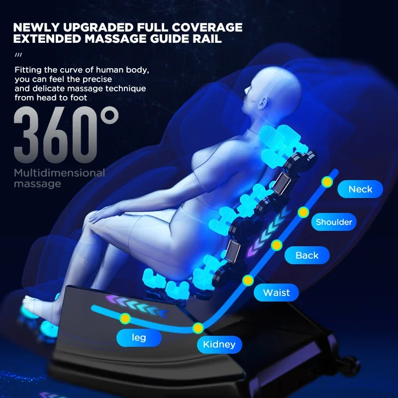electric luxury Professional 4D Rocking Shiatsu L Shape Zero Gravity full Body Massage Chair