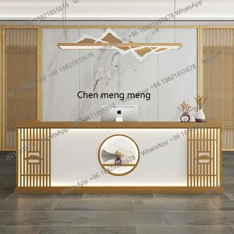 Chiński bar hotelowy Recepcja hotelowa B&B Caier Sklep z masażami stóp Strona kasy centrum zdrowotnego Recepcja z litego drewna