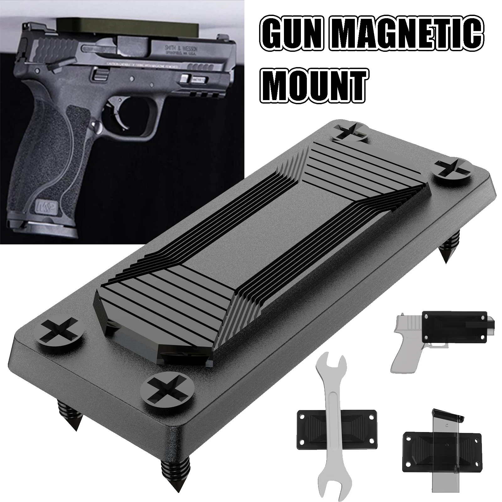 

Магнитное крепление для пистолета, рейтинг 55 фунтов, магнитная кобура для пистолета с резиновым покрытием, держатель пистолета для пистолета, ружья, револьверы рядом с кобурой